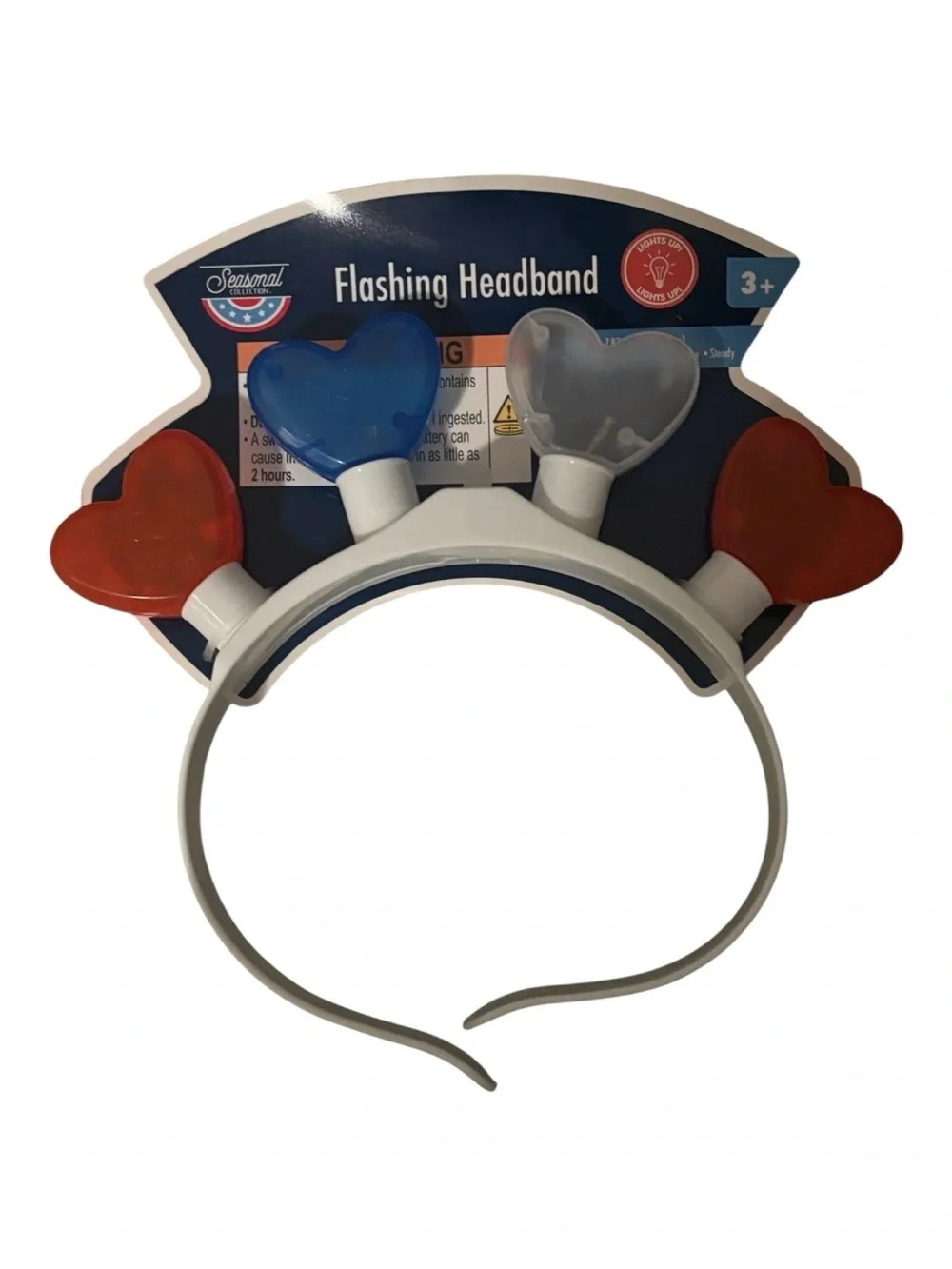 Flashing Heart or Star Headband - Red, Blue, Clear